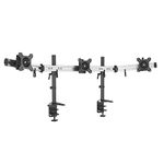 HFTEK - Triple Monitor Mount for 3 Monitors 13-27" up to 8 Kg Per Arm, VESA 75/100