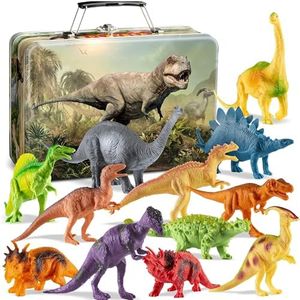 PLAYVIBE Dinosaur Toys for Kids 3-5 – 12 Realistic Small Dinosaur Figures with Storage Box, 5-7 Years Old – Toddler Boy Dino Toys