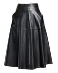 Handmade Women's Genuine Lambskin Leather mid Skirt Outfit Leather mid Skirt Real Leather Black