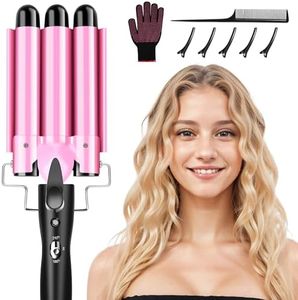 DazSpirit 3 Barrel Hair Wavers for Long/Short Hair, 25mm Hair Curler Mermaid Hair Waver with 2 Temperature Control, Waver Curling Wand for Hair Styling Appliances