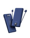 VEGER Portable Charger for iPhone Built in Cables Fast Charging USB C Slim 10000 Power Bank, Wall Plug USB Battery Pack for iPhones, iPad, Samsung More Phones Tablets (Navy)