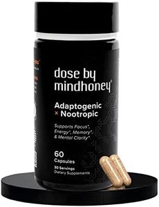 MINDHONEY | DOSE 60 Count, Premium All-in-One Nootropic Brain Supplement | Focus, Mood, Energy, & Memory | Functional Mushrooms + Adaptogens - Lion’s Mane, Ashwagandha, L-Theanine, Bacopa, & Vitamins