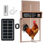 Automatic Chicken Coop Door Solar Powered with Timer, Light Sensor, Remote Control, LCD Display, 4 Modes Anti-Pinch Aluminum Alloy Auto Chicken Door, Weather Proof