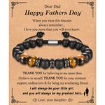 KORAS Dad Gifts for Fathers Day, Dad Bracelet Tiger Eye Bracelet for Dad, Adjustable Beads Bracelet Dad Presents for Birthday Christmas, Memorial Gifts for Dad Fathers Day from Daughter