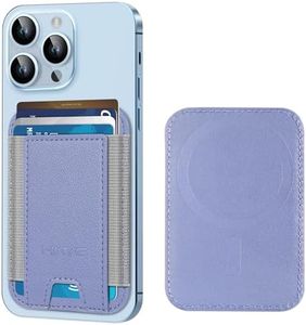 HiWe for MagSafe Wallet, Strongest Magnetic Wallet for iPhone 16/15/14/13/12 Series, 7 Cards Holder, Magnetic Phone Wallet, Leather Minimalist Slim RFID Wallet, 1 Slot, Lavender