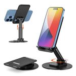 Ulanzi Rotatable Cell Phone Stand,VIJIM Height Adjustable Foldable Destop Phone Holder Cradle Dock Compatible with iPhone 15/14/13/12 Pro/XS Max/XR, Samsung Galaxy S23/S22/S21/S20/S10 and Other Phone