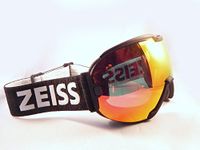 ZEISS Interchangeable Sonar Snow Goggles, All Weather Tinted Protective Ski and Snowboard UV Sports Glasses with 2 Lenses, for Sun or Cloud - Adult Size (Red/Orange)