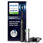Philips Sonicare 5300 Electric Toothbrush, Sonic Toothbrush with 2 Intensity Levels, Pressure Alert, EasyStart, SmarTimer and BrushPacer, Black, Model HX7101/04 [New Technology]