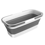 NEWCREATIVETOP Long Plastic Rectangular Handy Baskets/Mop Buckets (Collapsible Buckets 01-Grey)