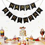 Crelzos Kit Happy Birthday Cake Topper, Exclusive Toppers kit for Wife,Boys, Husband, Kids,Babies Bday Cakes Decorations/Party Supplies/Accessories (Cake Topper, Black)