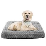 Sycoodeal Dog Bed Mat,Kennel Bed Pet Bed Mattress Cat Bed Soft Comfortabl Pet Bed Pad with Non-Slip Bottom, Machine Washable Kennel Pad forSuitable for 100lb Dogs(35x44in Grey)