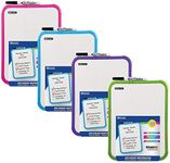 BAZIC Products Dry Erase Lap Board & Marker, 8.5x11 Inch Whiteboards Small Portable for Teacher Office Memo Drawing, Assorted Color Frame, 4-Pack