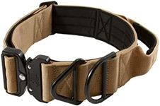 Tacticollar - 2 inch Tactical Dog Collar with Handle for Medium and Large Dogs, Mil Spec Nylon Collar, Quick-Release Metal Buckle, Neoprene Padded Inside (Medium, Coyote Brown)