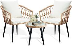 PORWEY 3 Piece Patio Bistro Set, Ou