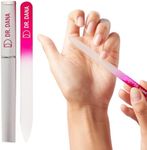 Glass Nail File with Case - This Premium Glass fingernail File for Natural Nails is a Double-Sided Etched Crystal Nail File with Protective Travel case. Professional Nail File by Dr. Dana.