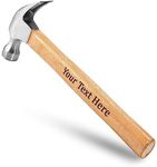 Personalized Wooden Claw Hammer - Milled face framing Hammer - Custom Name Heavy-Duty Carbon Steel Head with Solid Oak Wooden Handle for Greater Durability & Grip