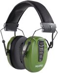 HUARUI Adjustable Electronic Shooting Ear Protection,Sound Amplification Electronic Hunting Earmuff,NRR 24dB Noise Reduction Headphones for Gun Range-Green