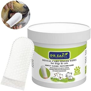 DR.EASY Breath Freshener Dental Finger Wipes 80ct for Dog & Cat, Help Wipe Away Plaque&Tartar, No Added Harsh Chemicals No Brush Formula