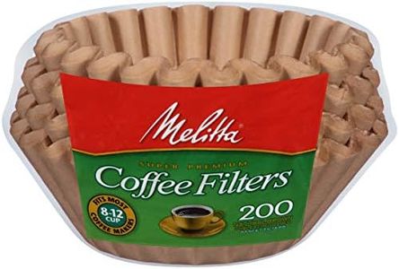 Melitta 8-12 Cup Basket Coffee Filters, Unbleached Natural Brown, 200 Count (Pack of 6) 1200 Total Filters Count