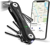 KeySmart iPro Smart Key Tracker - Apple Find My App Compatible, Find Your Lost Keys Key Organizer Keychain Holder, Compact Trackable Key Chain Keyholder, LED Flashlight (up to 14 Keys, Black)