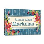 Nutcase Personalized Name Plate Door Signs Multicolor- Screws Included - W-12"x L-8"- Floral And Arrow Design