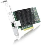 10Gb PCI-E Network Card NIC Compatible for Intel X540-T1, Single RJ45 Copper Port, with Intel X540-BT1 Controller, PCI-E X8, 10G PCI Express LAN Adapter NIC, Support Windows Server, Linux, Vmware
