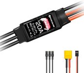 HAWK'S WORK Brushless ESC, Super Light & Small Size 20A Electric Speed Controller with 5V1A BEC for Multi-Rotor Drone RC Airplane (1 Pack)