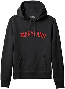 Daxton Adult Unisex Soft Pullover USA Cities States Comfort Hoodie Fleece Sweatshirt, Maryland Black Red, 2XL