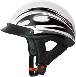 VCAN Cruiser Flat White Motorcycle Half Helmet (Blade, XX-Large)