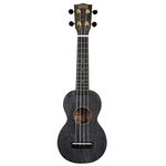 Mahalo Slimline Series Soprano Ukulele With Carrying Bag, Transparent Black