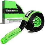 Rhino USA Recovery Tow Strap (6" x 30') - 48,000lb Break Strength - Emergency Recovery Strap Tow Rope for Big Trucks, SUV, Backhoe, Excavators & More - Heavy Duty Towing Strap for Offroad 4x4 Use