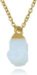 Moonstone Necklace for Women, Premium Gold Raw Stone Necklaces - Tarnish Free 18K Gold Vermeil Certified S925 Classic Statement Necklace Gold Jewelry for Women - Mothers Day Gifts for Mom Wife