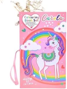 FETE PROPZ All in one Colouring Book with 8 Double Side Colour Pencils, Art and Craft Drawing Color Book Set for 3+ Years Old Boys/Girls Birthday Return Gift for Kids (Unicorn)