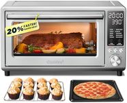 COMFEE' Toaster Oven Air Fryer FLASHWAVE™ Ultra-Rapid Heat Technology, Convection Toaster Oven Countertop with Bake Broil Roast, 6 Slices Fits 12’’ Pizza 24QT, 4 Accessories 1750W Stainless Steel