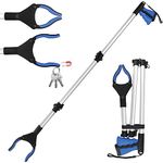 Reacher Grabber Tool Longer Pickup Tool Reaching Assist Tool for Trash Pick Up,Lightweight Extra Long Handy Trash Claw Grabber,Arm Extension for Elder and Young (106cm Blue)