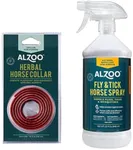 ALZOO Fly and Tick Horse Spray and Collar Bundle, 100% Plant-Based Active Ingredients, Helps Repel Mosquitos, Horesflies & Ticks