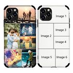 Personalized Multiple Picture Custom Phone Case for iPhone 16 15 14 13 12 11 Pro Max XR Xs X SE 2 5 6 7 8 Plus,Artificial Leather Material,Four-Corner airbag is Anti-Drop(6 Layout Pics)