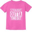 Straight Outta Timeout Toddler Shirt Funny Time Out for Kids Boys Girls T-Shirt 18M Pink