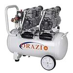 ORAZIO Air Compressor Oil Free 50 Litre 850W x 2 Motors 116PSI Low Noice Silent Portable Electric Air Compressor with Pure Copper Motor for Home Workshop, Mobile Garage, Dental Clinic 241185