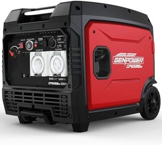 Genpower 6.2kW Peak 6.0kW Inverter Generator, Push Button & Remote Start, 15L Tank, Portable w/Wheels, Camping, Backup
