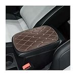 CGEAMDY Auto Center Console Pad, PU Leather Car Center Console Box Cushion, Non Slip Soft Armrest Seat Box Cover, Waterproof Vehicle Armrest Protector, Car Accessories for SUV, Truck (Coffee Beige)