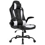 BestOffice Gaming Chair Ergonomic PC Video Game Chair Racing Computer Chair with Lumbar Support Flip Up Arms Headrest PU Leather Executive High Back Chair