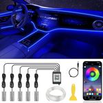 AUTO SNAP EL Neon Strip 5M Sound Control Light RGB LED DC 12V Multicolor Music Car Strip Atmosphere Lamp Light Interior Dashboard Lighting Kit with Wireless Remote Control and Bluetooth Application