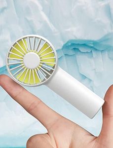 JISULIFE Mini Handheld Fan, Portable Personal Fan with 2000mAh Battery Operated or USB Powered Rechargeable Fan, 3 Speeds, Enhanced Airflow, Quiet & Small Pocket Hand Fan for Home, Outdoor-White