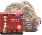 REDMOND Goat Mineral Rock on a Rope, Unrefined Salt (3-5 LB Rock)