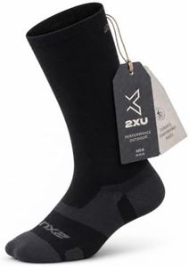2XU Vectr Cushion Full Length Compression Socks - Provides Advanced Support for Running - Black/Titanium - Size M1 (Men's Size 6-8, Women's Size 7.5-9.5)
