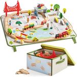 Tiny Land 110pcs Wooden Train Set w