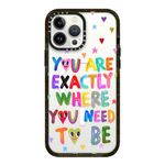 CASETiFY Impact iPhone 13 Pro Max Case [4X Military Grade Drop Tested / 8.2ft Drop Protection/Compatible with Magsafe] - You are Exactly Where You Need to be - Clear Black