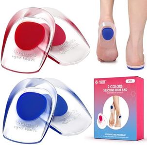 2 Pares Taloneras Silicona Rojo y Azul,Almohadillas de Gel para Talones,Taloneras de Gel,Plantillas Talon para Fascitis Plantar,Taloneras de Gel para Reducen la Presión y el Dolor,L