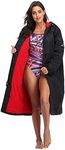 Adoretex 100% Waterproof Swim Parka, Hooded Warm Scuba Coat Surf Jacket for Men and Women (PK008) - Black/Red - XXXL